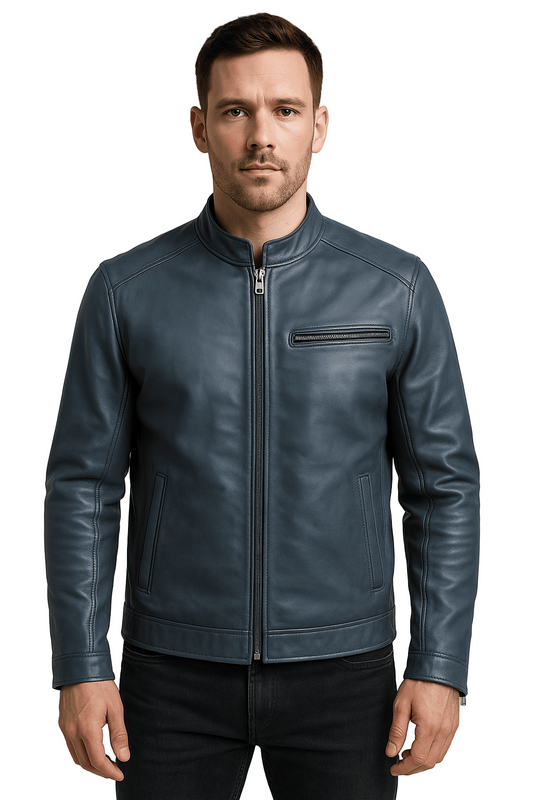 Midnight Blue Luxe Rider Jacket
