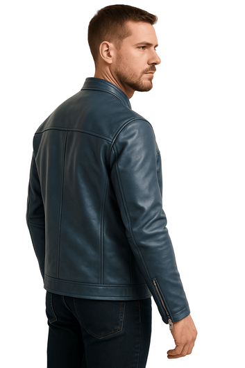 Midnight Blue Luxe Rider Jacket