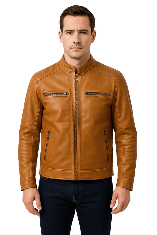 Regal Tan Moto Luxe Jacket