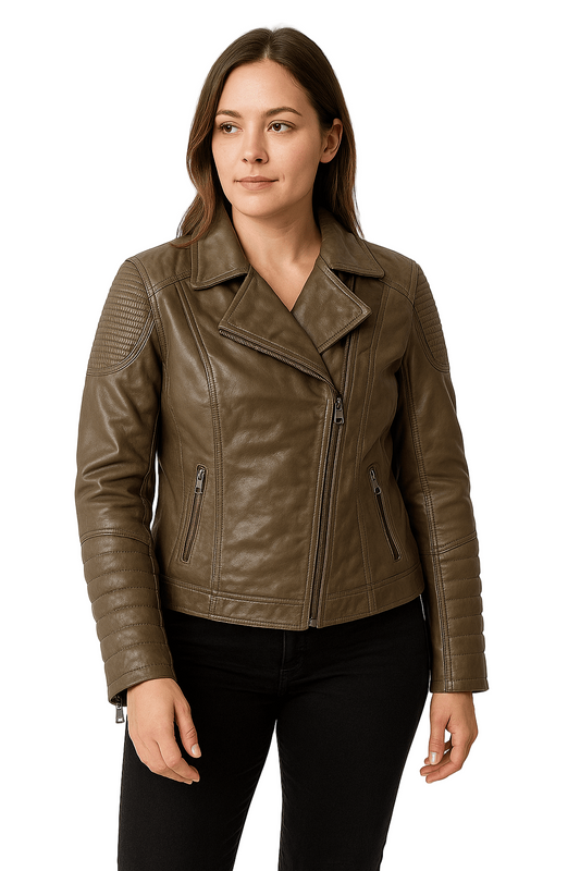 Olive Luxe Biker Jacket